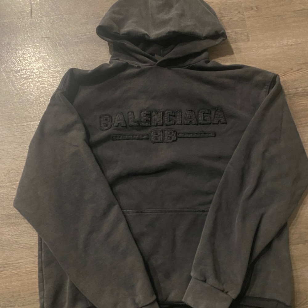 Balenciaga Men's Charcoal Gray Hoodie